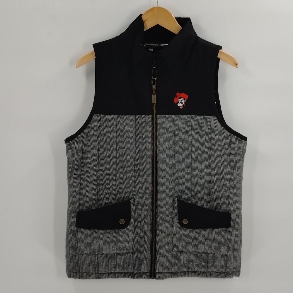 GameDay Couture OSU Cowboys houndstooth vest with Pistol Pete logo large